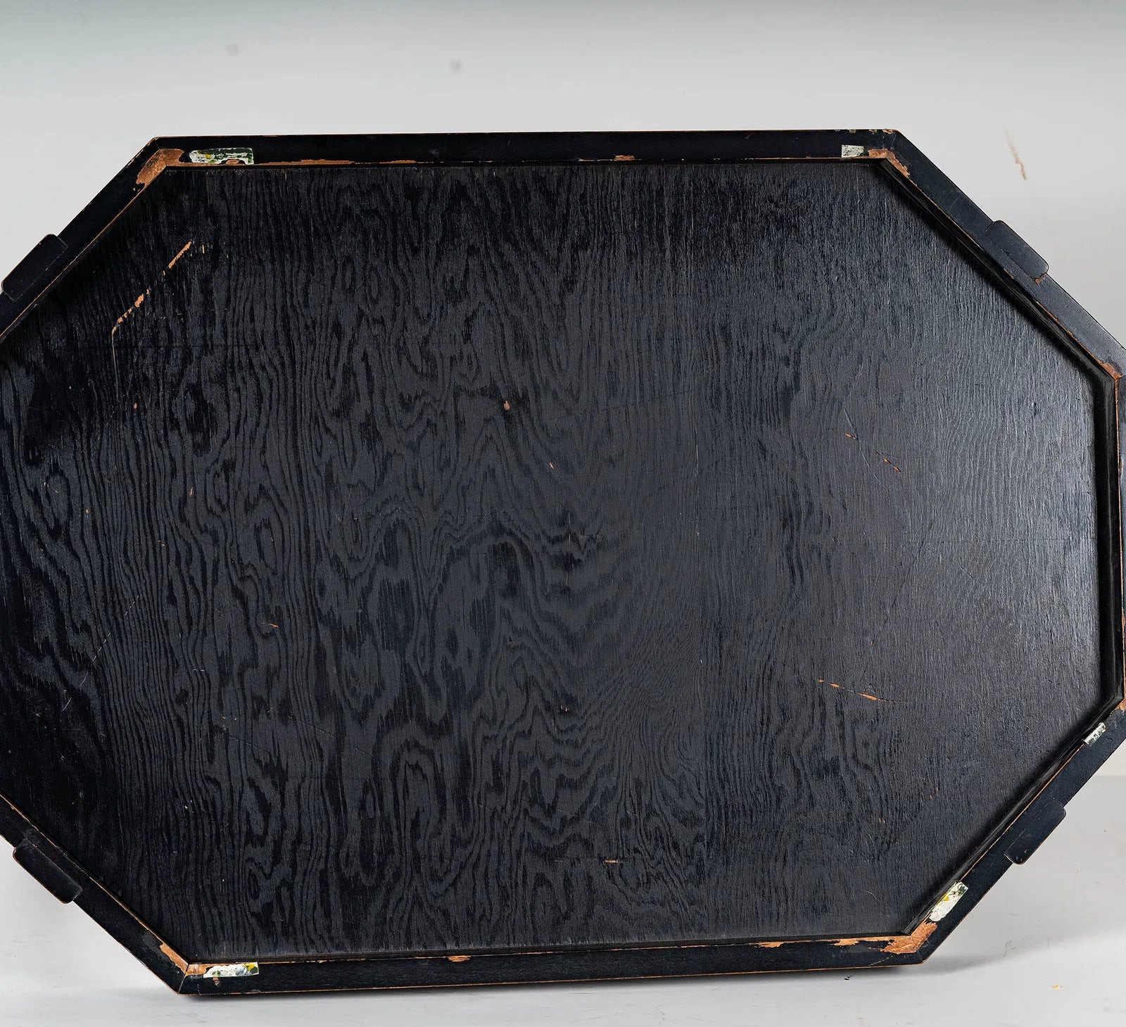 AF1-183: Antique English Tole Tray Table With Hand Painted Fox Hunt Scene Early 19th Century