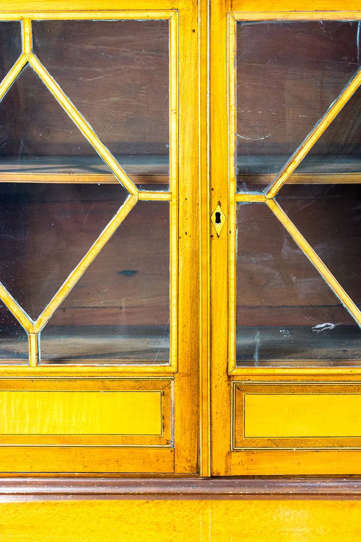 AF5-054: Antique American Federal Bow Front Birdseye Maple Secretary Circa 1810