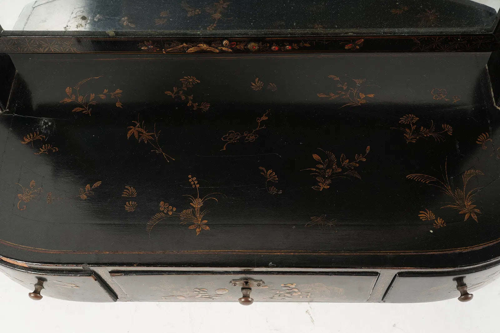 AF7-014: Antique English Chinoiserie Dressing Mirror Early 19th Century