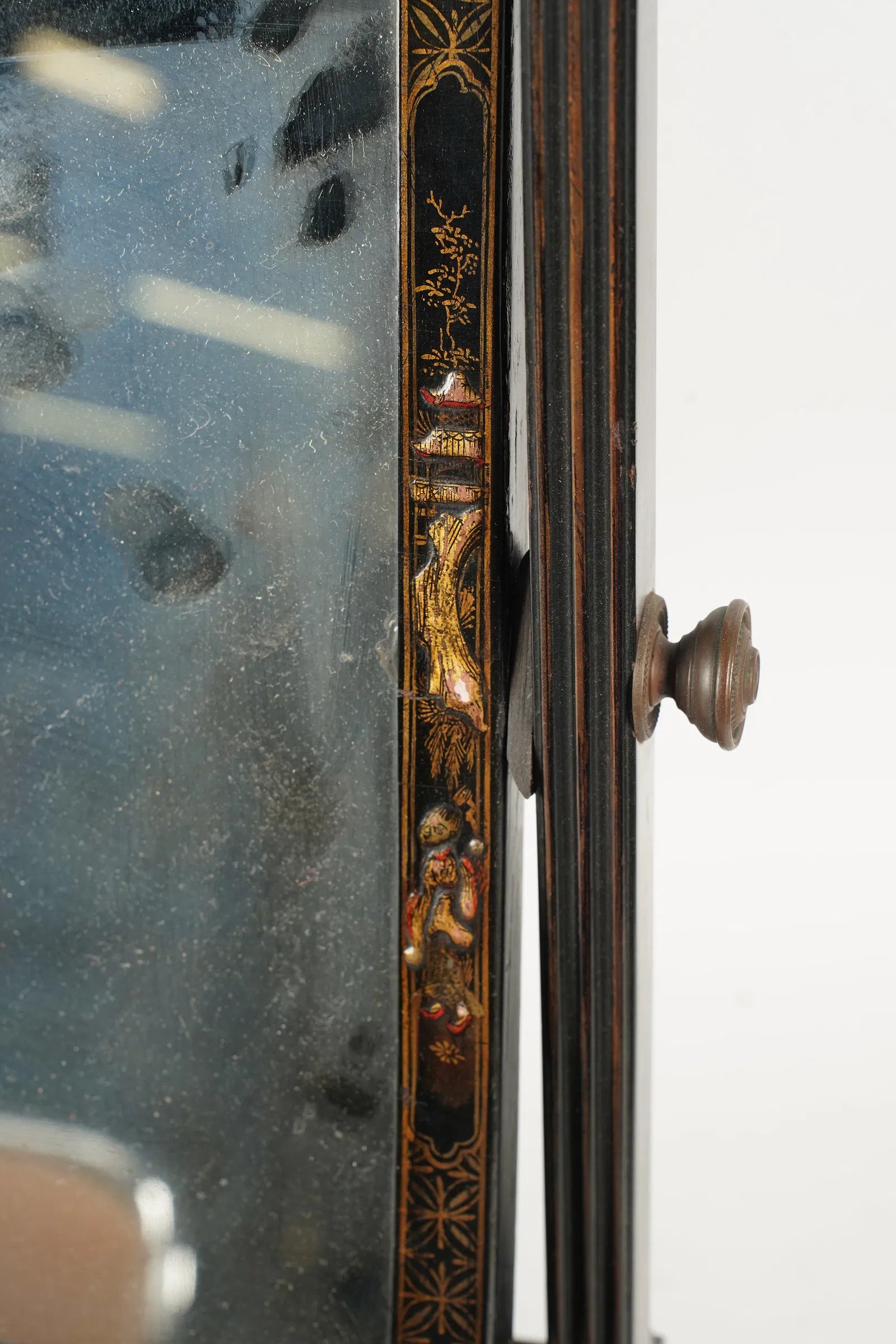 AF7-014: Antique English Chinoiserie Dressing Mirror Early 19th Century