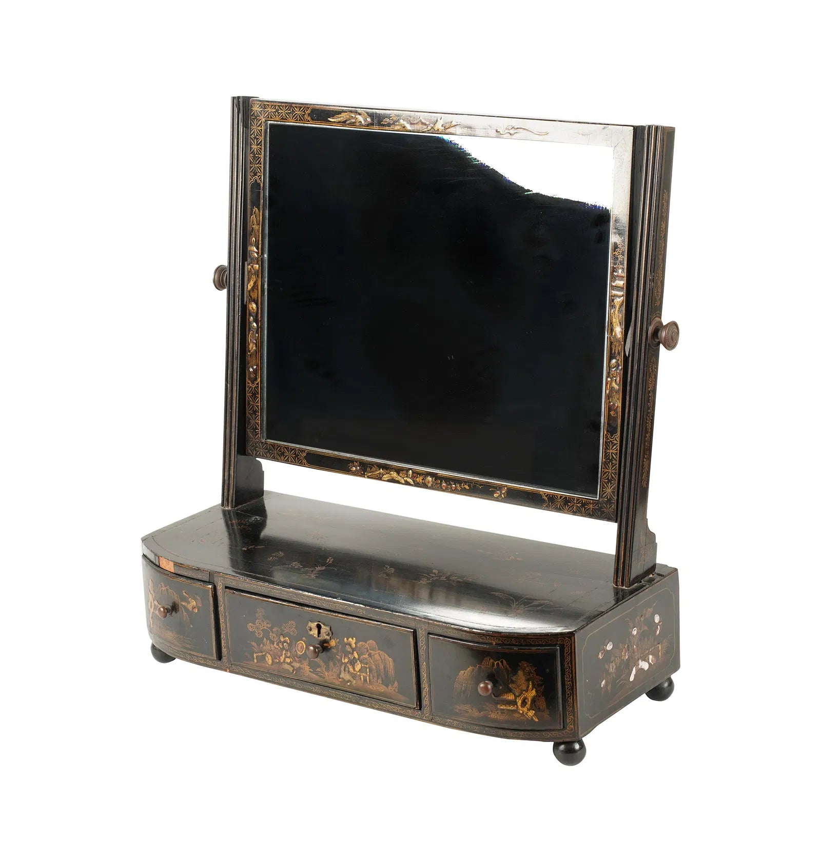 Antique English Chinoiserie Dressing Mirror Early 19th Century | Work of Man