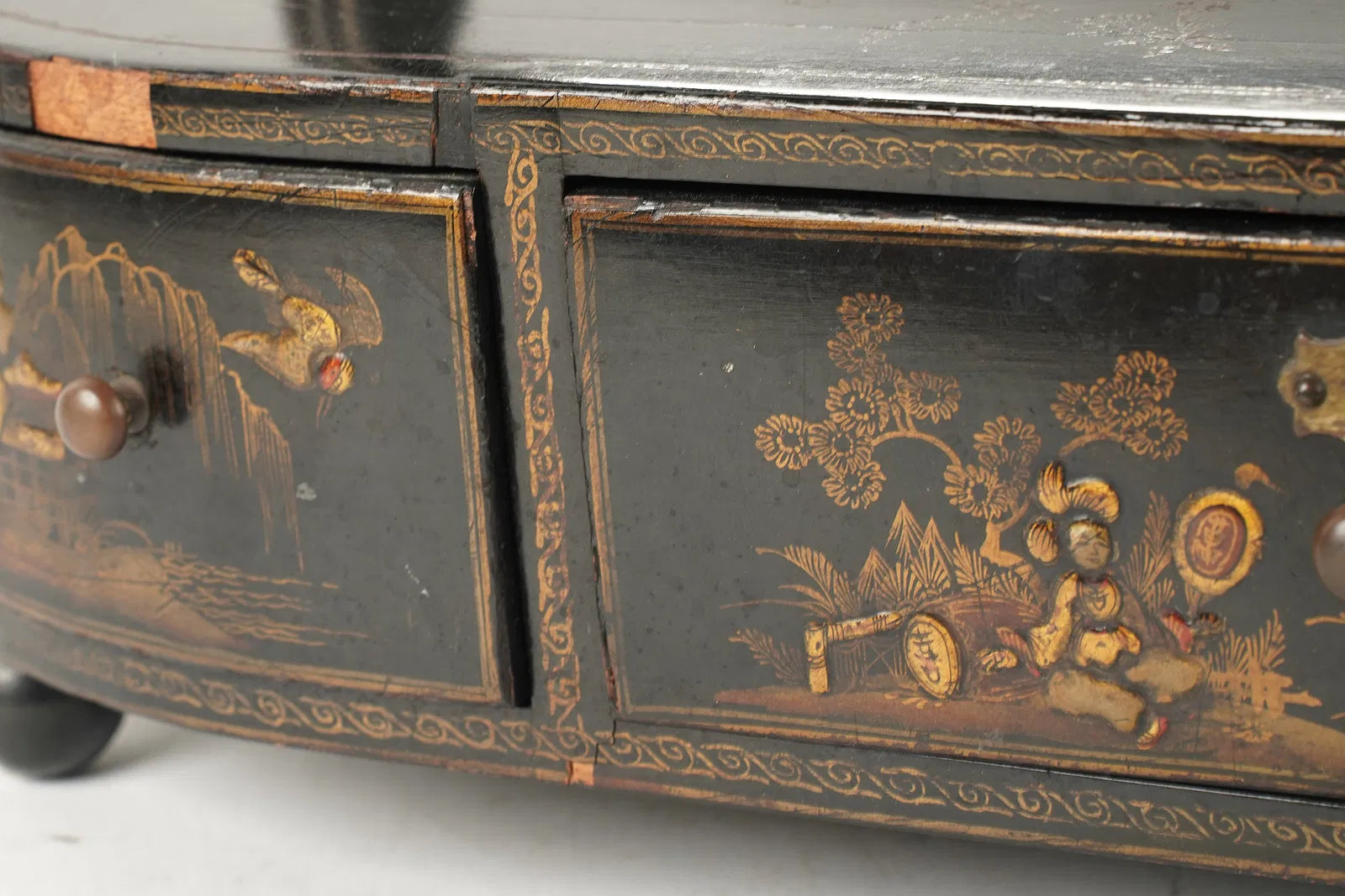 AF7-014: Antique English Chinoiserie Dressing Mirror Early 19th Century