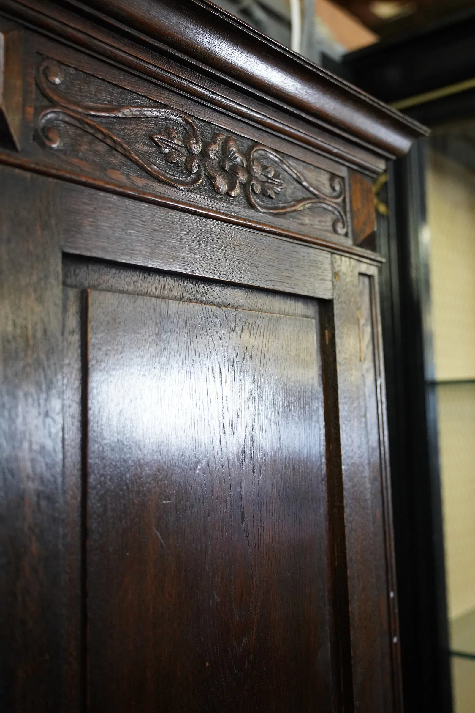 AF3-052: Antique English Oak William and Mary Style Cupboard Early 19th Century