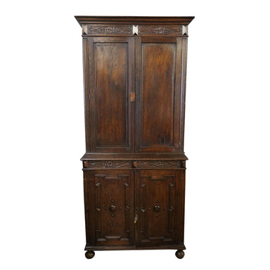 Antique English Oak William and Mary Style Cupboard Early 19th Century