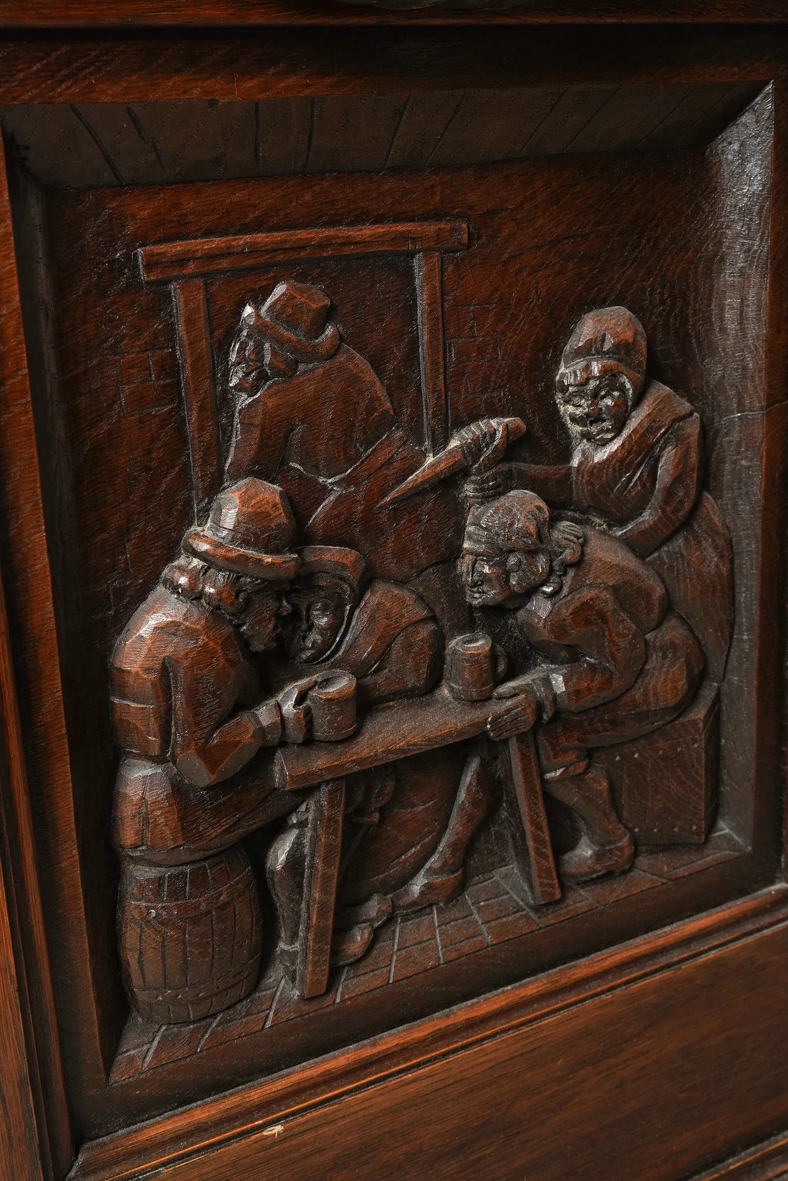 AF4-091: Antique Pair of Renaissance Revival Highly Carved Oak Coffers Circa 1913