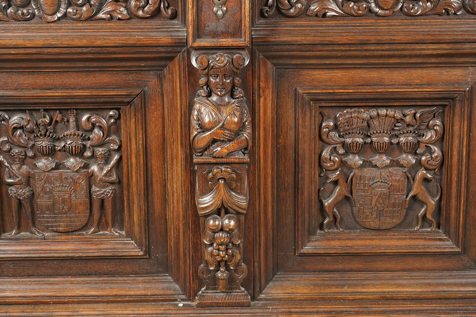 AF4-091: Antique Pair of Renaissance Revival Highly Carved Oak Coffers Circa 1913