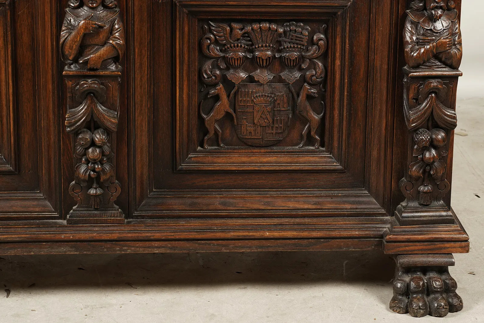 AF4-091: Antique Pair of Renaissance Revival Highly Carved Oak Coffers Circa 1913