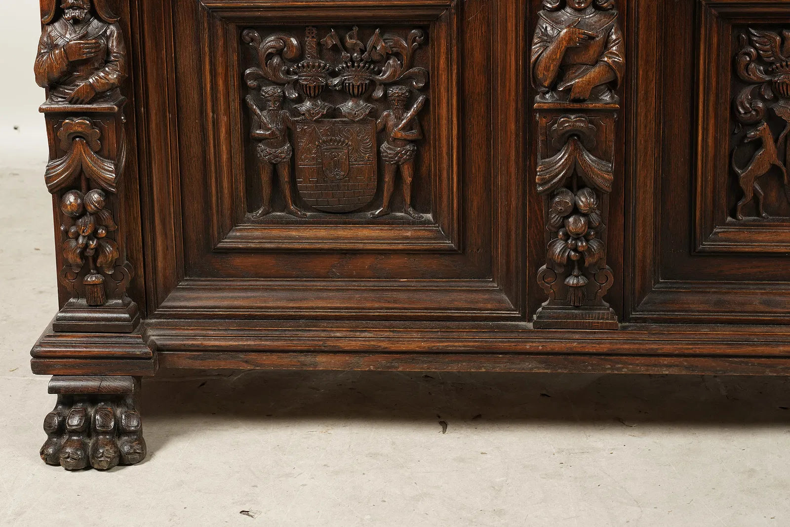 AF4-091: Antique Pair of Renaissance Revival Highly Carved Oak Coffers Circa 1913