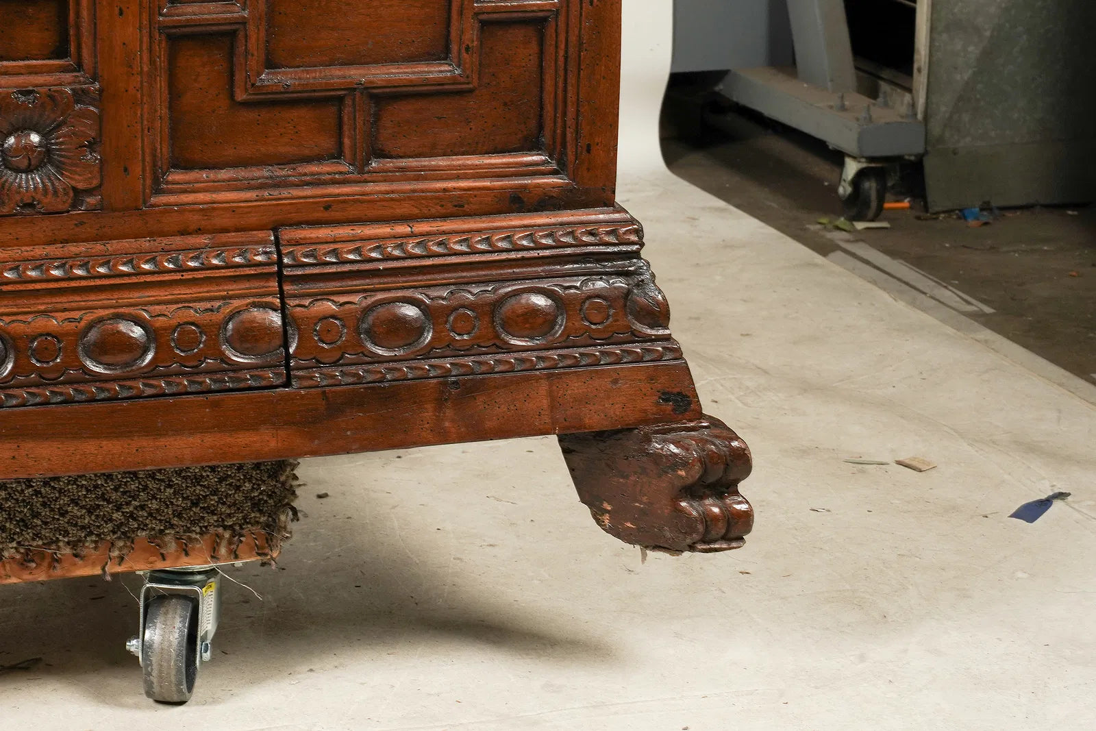 AF4-092: Antique Carved Walnut French Provincial Coffer Early 19th Century
