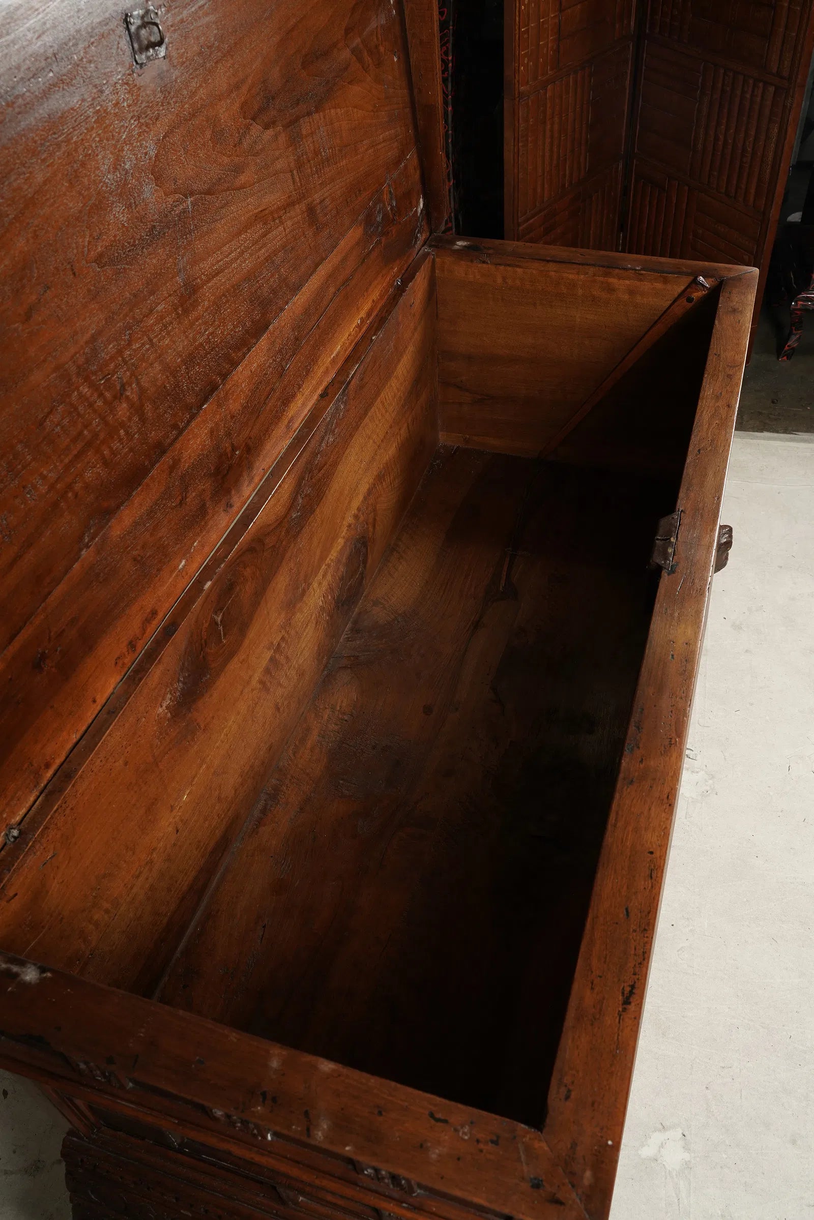 AF4-092: Antique Carved Walnut French Provincial Coffer Early 19th Century