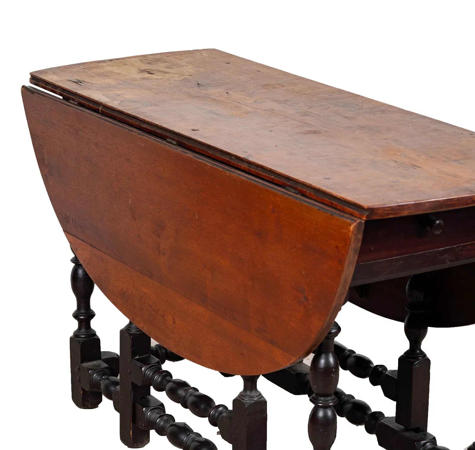 AF1-296: Antique American William and Mary Gate Leg Table 18th Century