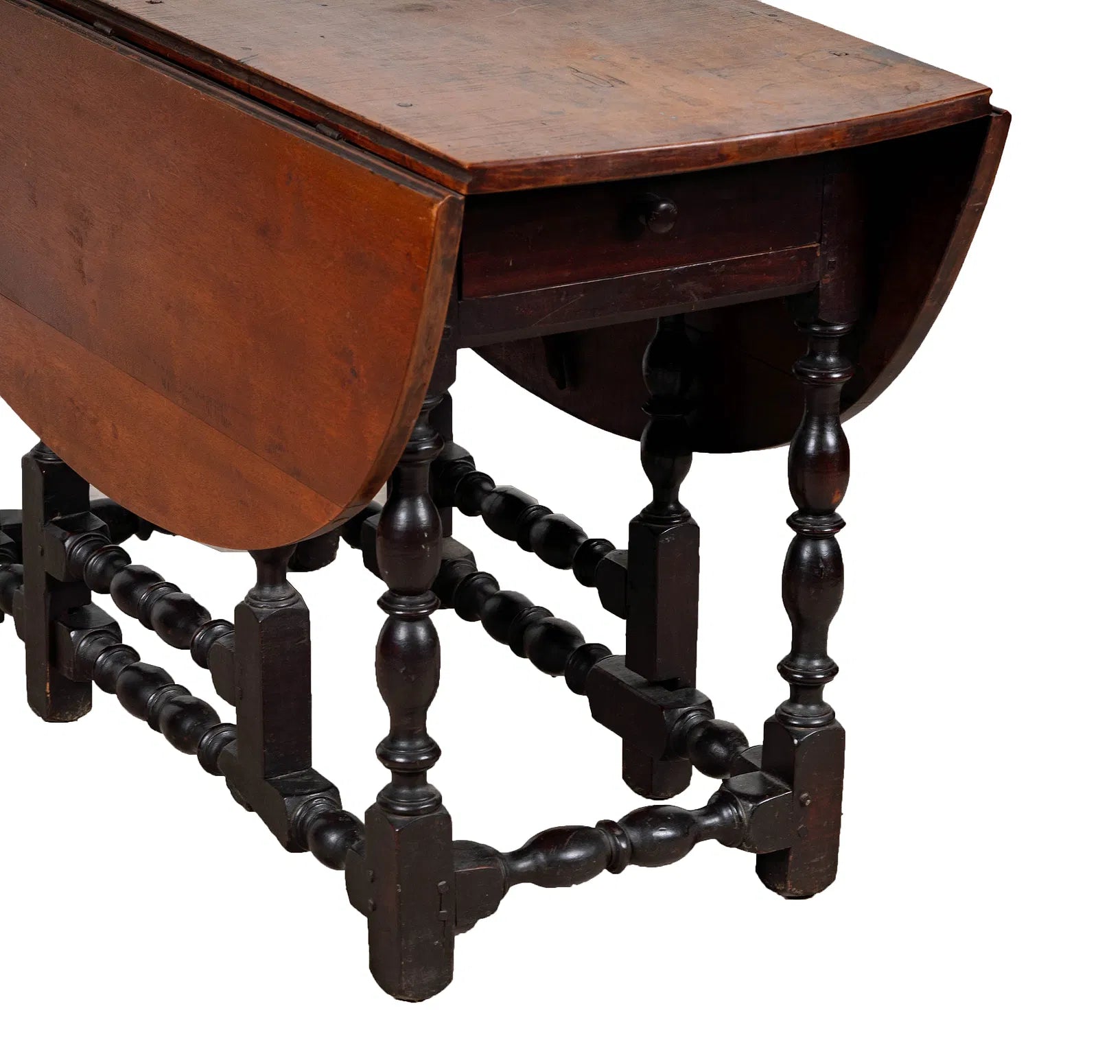 AF1-296: Antique American William and Mary Gate Leg Table 18th Century