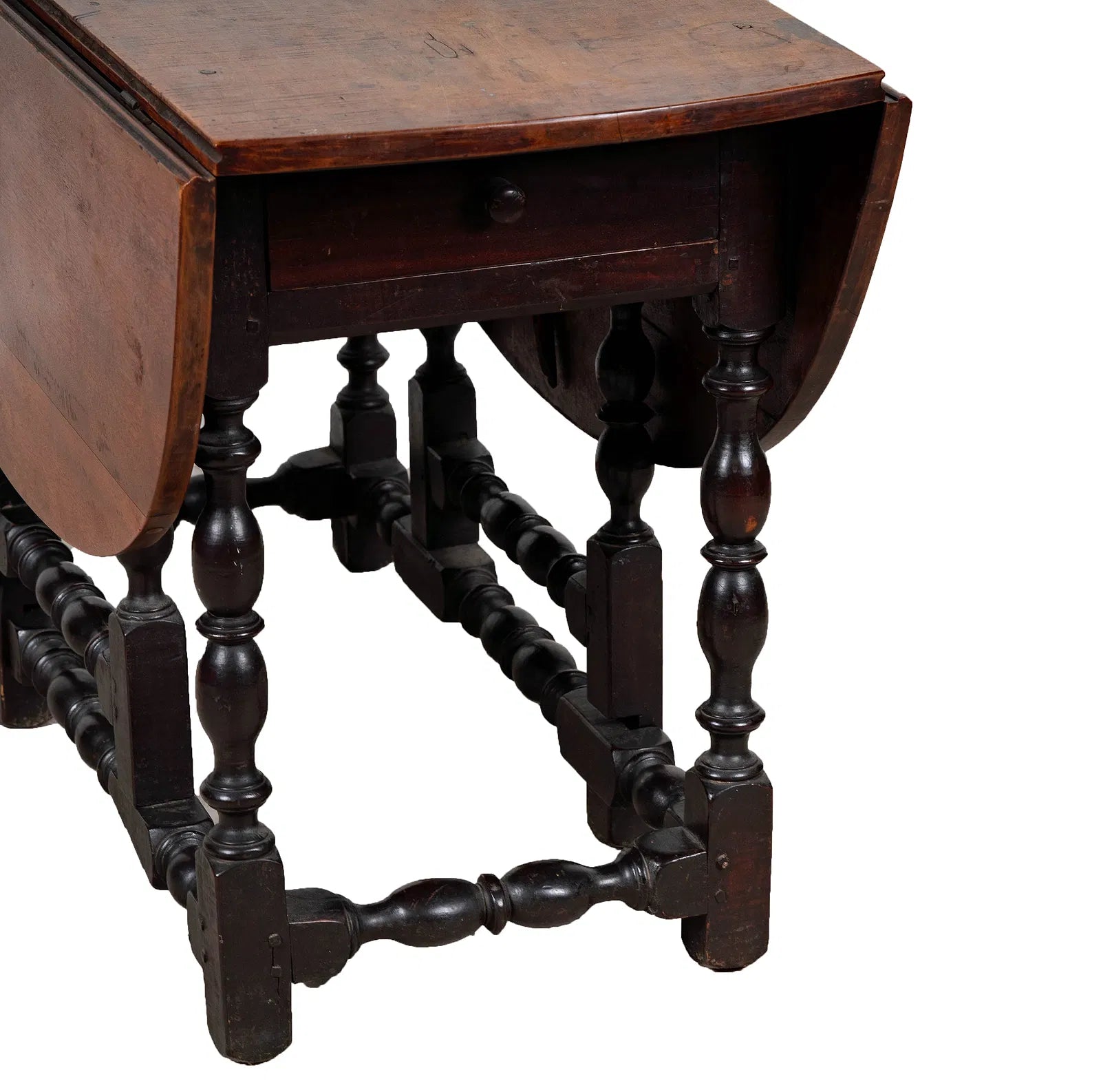 AF1-296: Antique American William and Mary Gate Leg Table 18th Century