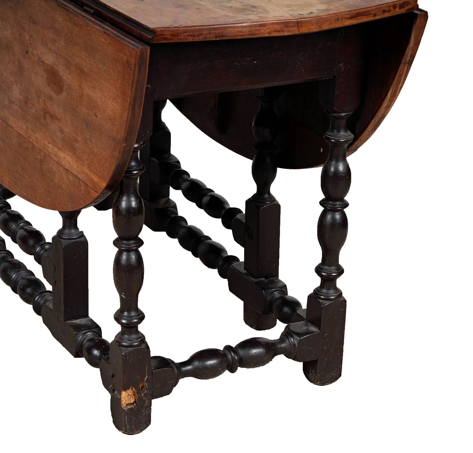 AF1-296: Antique American William and Mary Gate Leg Table 18th Century