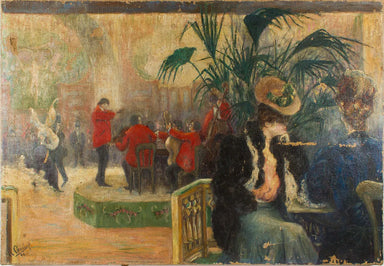 Antique French Cabaret Painting Circa 1896 | Work of Man