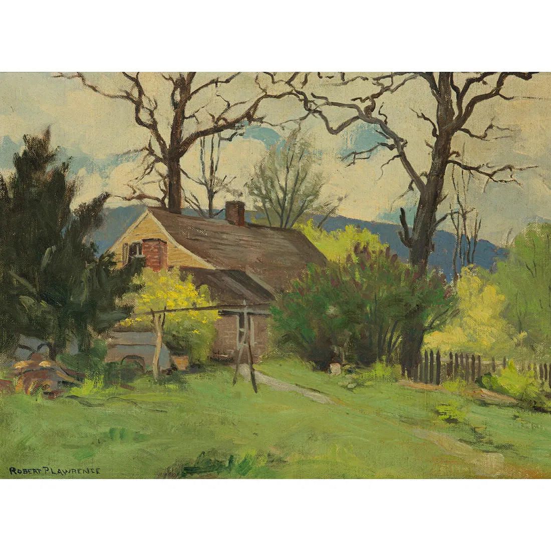 Robert Pearson Lawrence New England Landscape Oil Painting | Work of Man