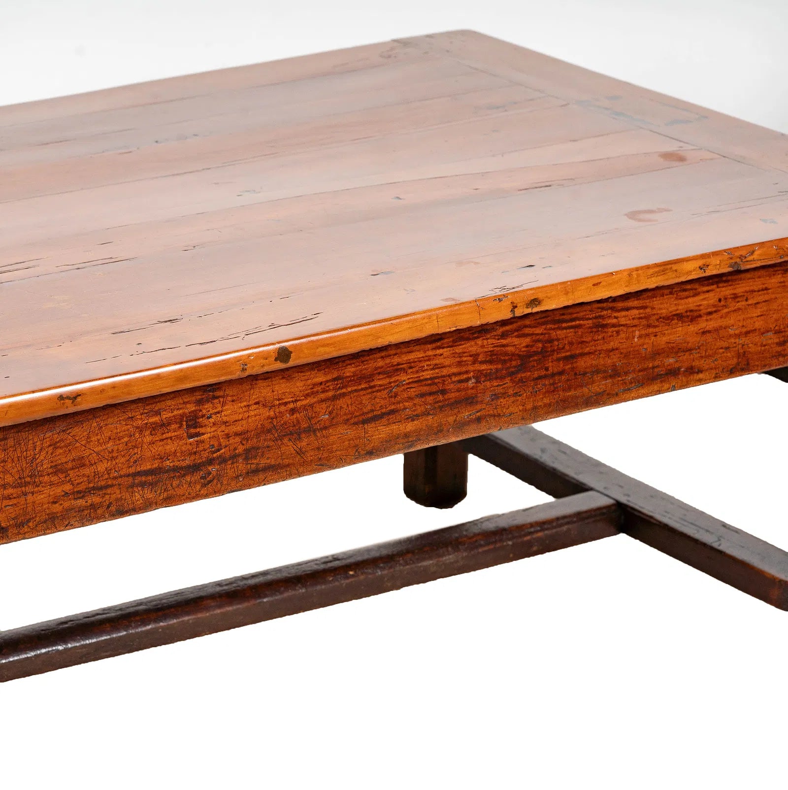 AF1-336: Antique 18th Century French Provincial Fruitwood Work Table Modified to Coffee Table