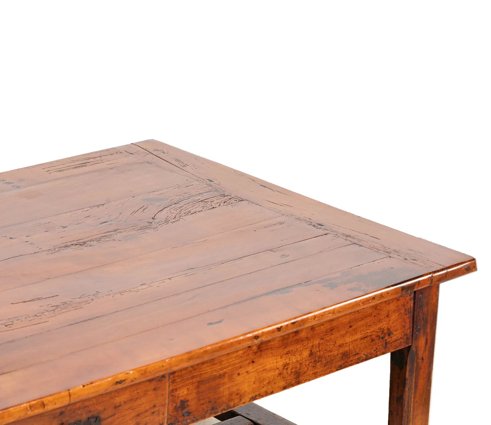 AF1-336: Antique 18th Century French Provincial Fruitwood Work Table Modified to Coffee Table