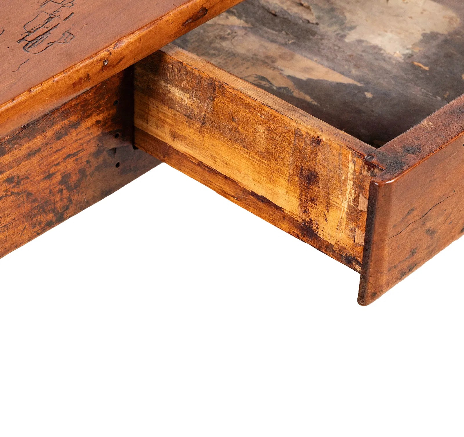 AF1-336: Antique 18th Century French Provincial Fruitwood Work Table Modified to Coffee Table