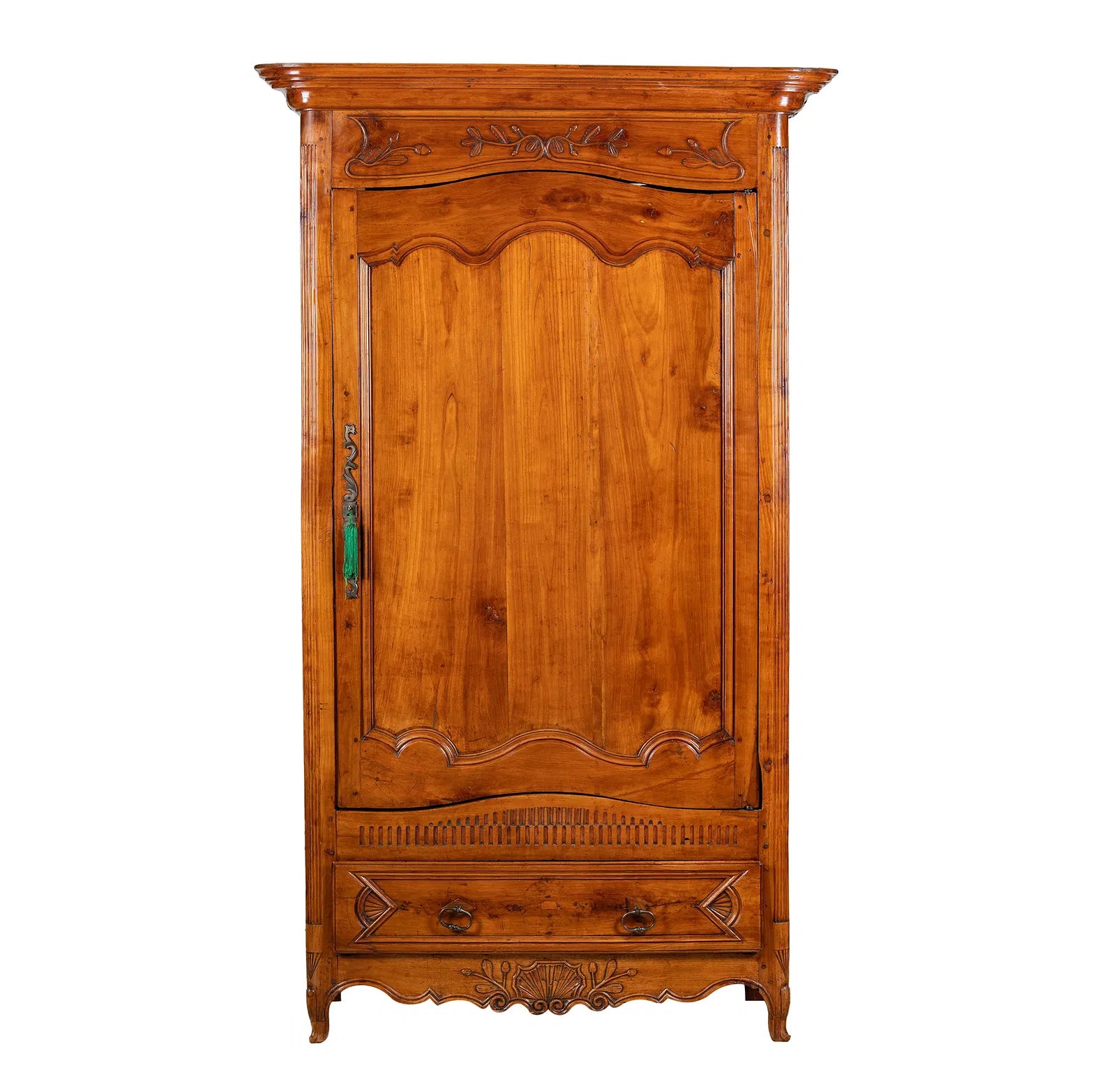 Antique Late 18th Century Single Door French Provincial Fruitwood Bonnetiere | Work of Man