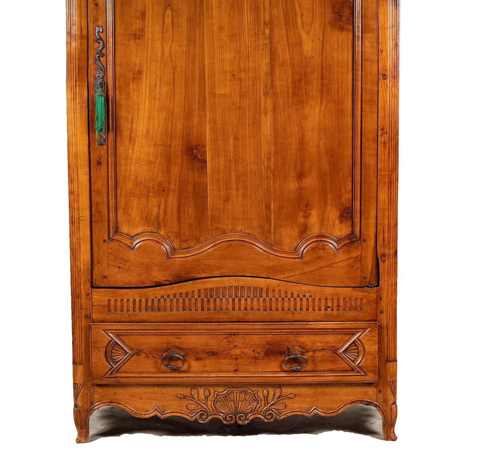 AF3-049: Antique Late 18th Century Single Door French Provincial Fruitwood Bonnetiere