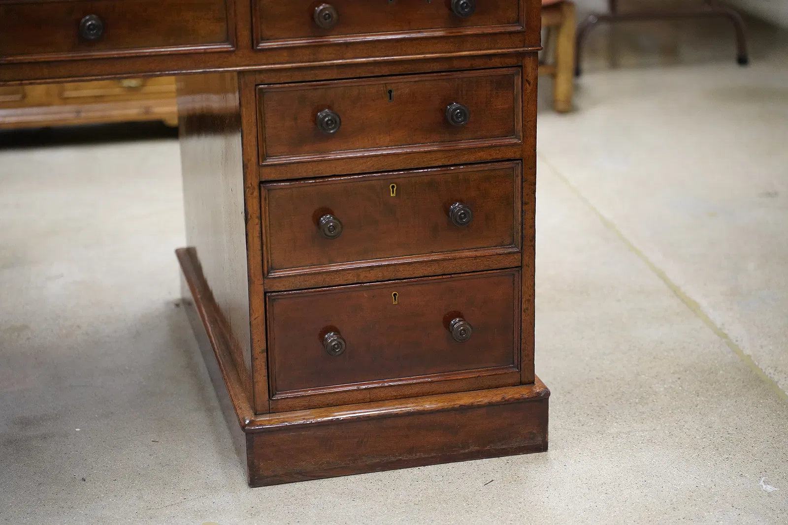 AF5-055: Antique English Mahogany Early Victorian Roll Top Desk By James Winter & Son