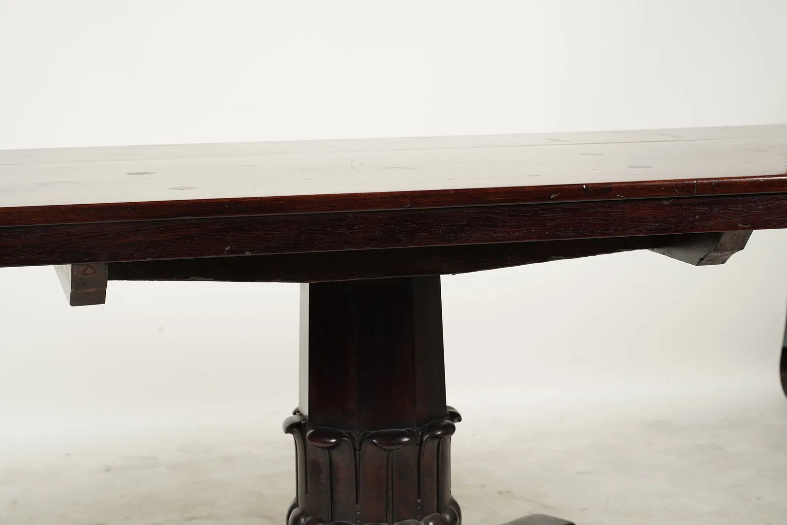 AF1-337: Antique English Regency Mahogany Pedestal Library Table Early 19th Century