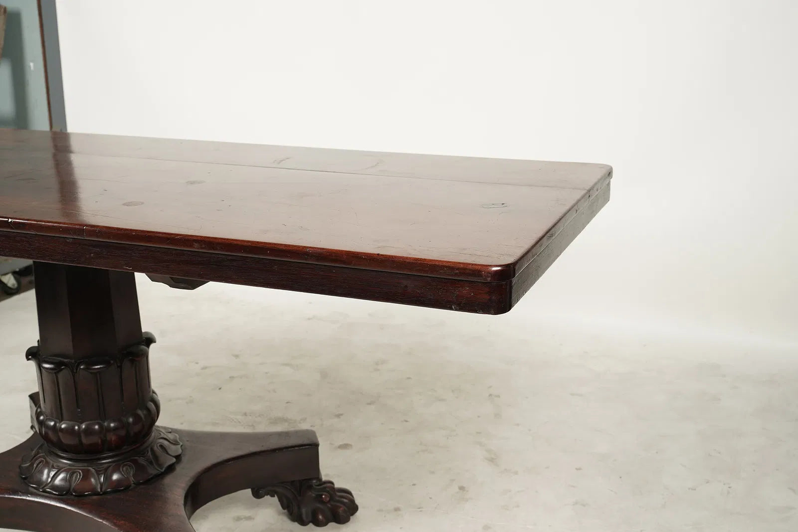 AF1-337: Antique English Regency Mahogany Pedestal Library Table Early 19th Century