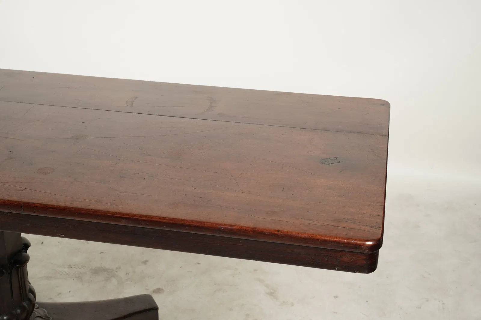 AF1-337: Antique English Regency Mahogany Pedestal Library Table Early 19th Century