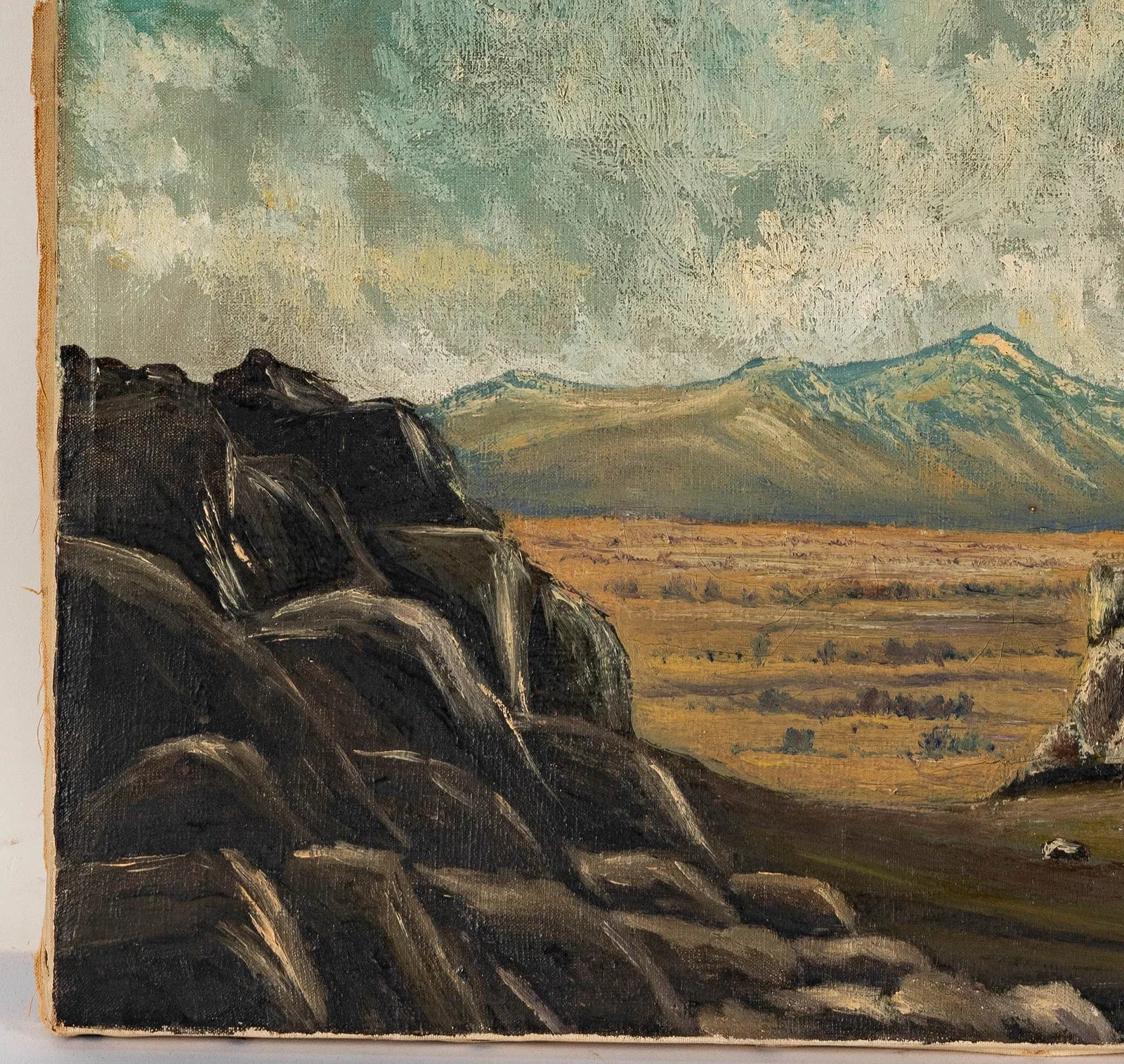 AW206: Armando Garcia Nunez Desert Valley Landscape Oil on Canvas Painting