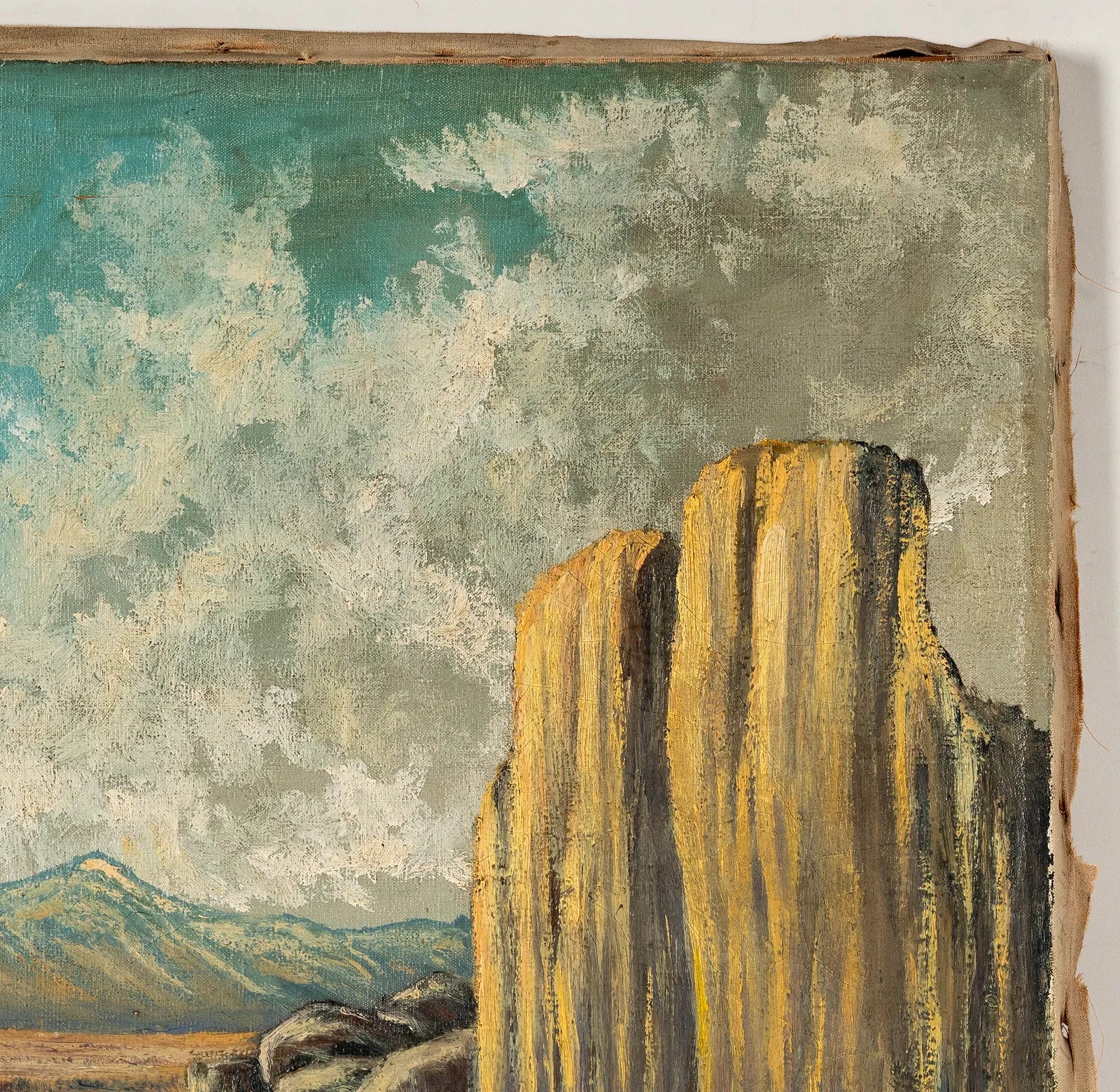 AW206: Armando Garcia Nunez Desert Valley Landscape Oil on Canvas Painting