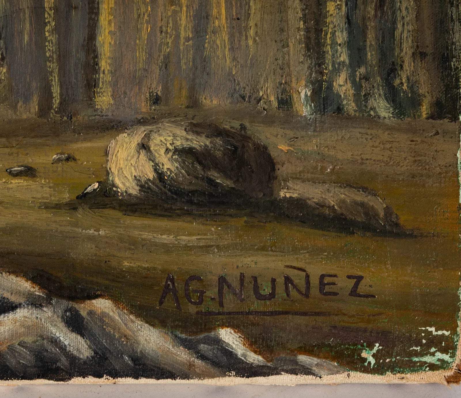 AW206: Armando Garcia Nunez Desert Valley Landscape Oil on Canvas Painting