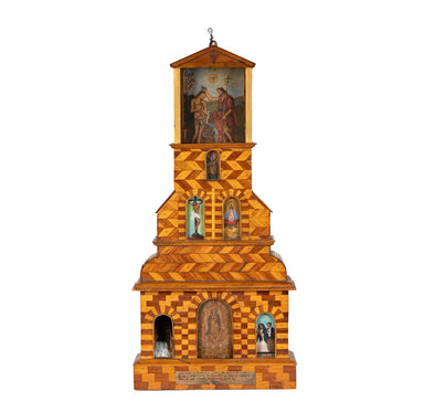 Antique Spanish Colonial Hand Crafted Wooden Retablo | Work of Man