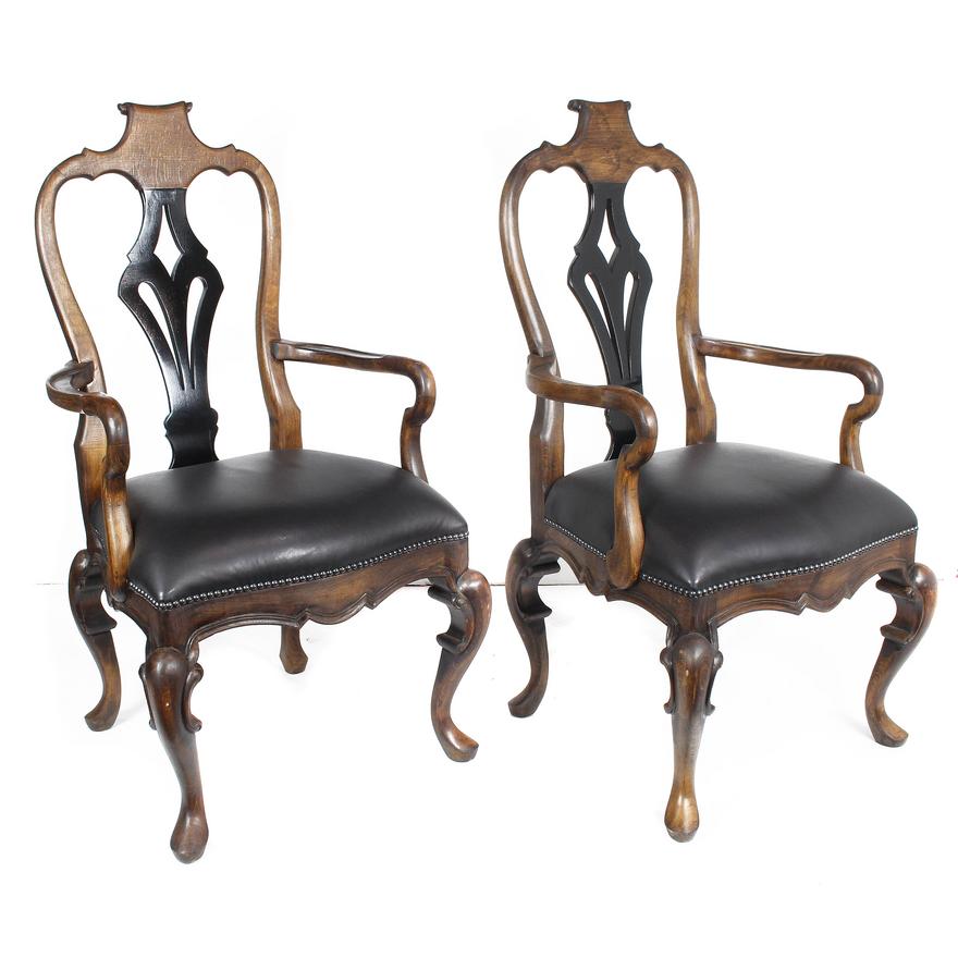 AF2-215: VINTAGE PAIR OF ROCOCO REVIVAL STYLE ARMCHAIRS