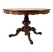 Antique English Victorian Carved Walnut Burl 48" Round Dining Table | Work of Man