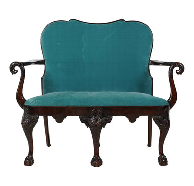 Antique English Georgian Intricately Carved MahoganySettee Late 18th Century Butlers of Dublin | Work of Man