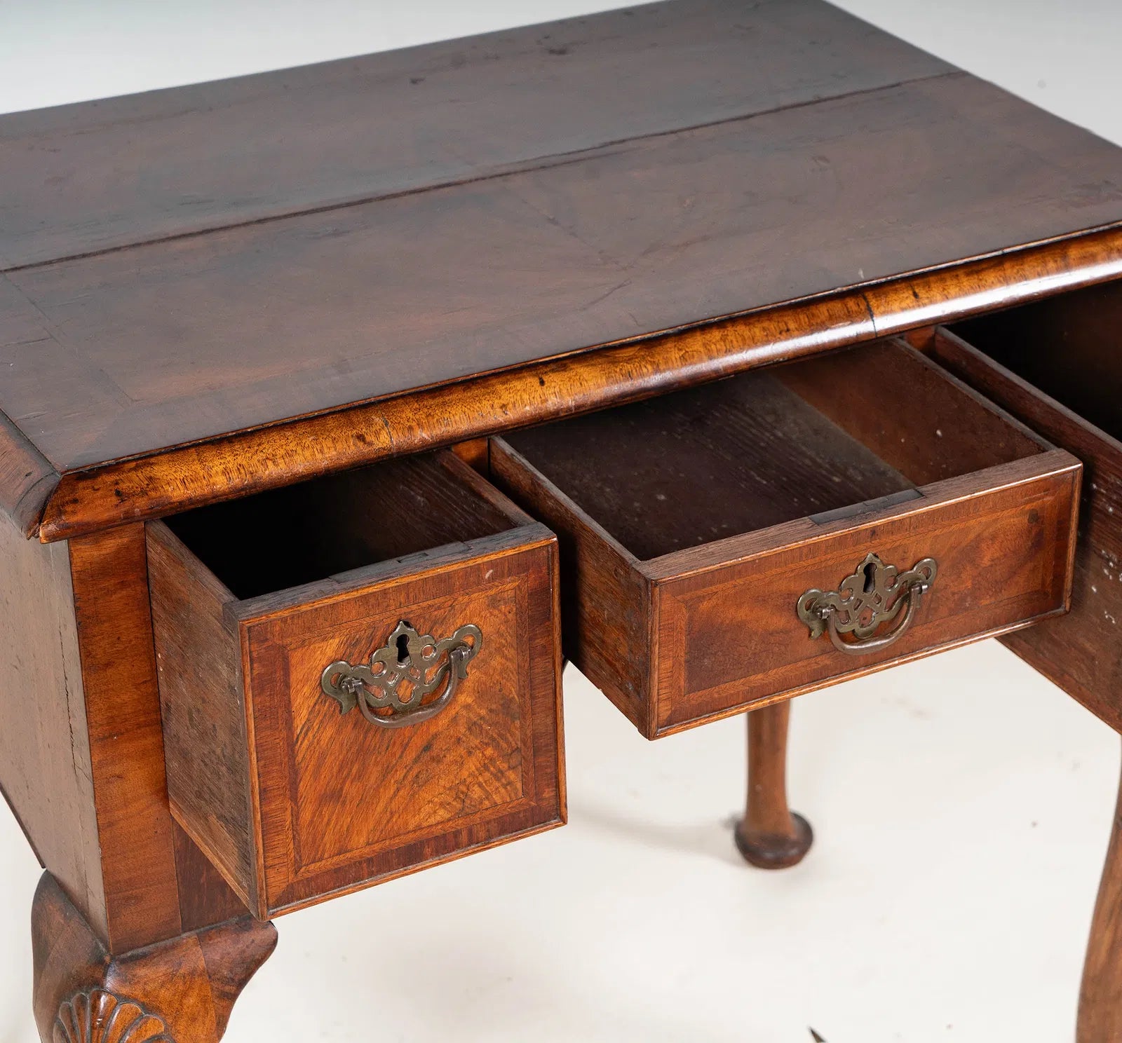 AF4-130: Antique English Queen Anne Walnut Lowboy Mid 18th Century