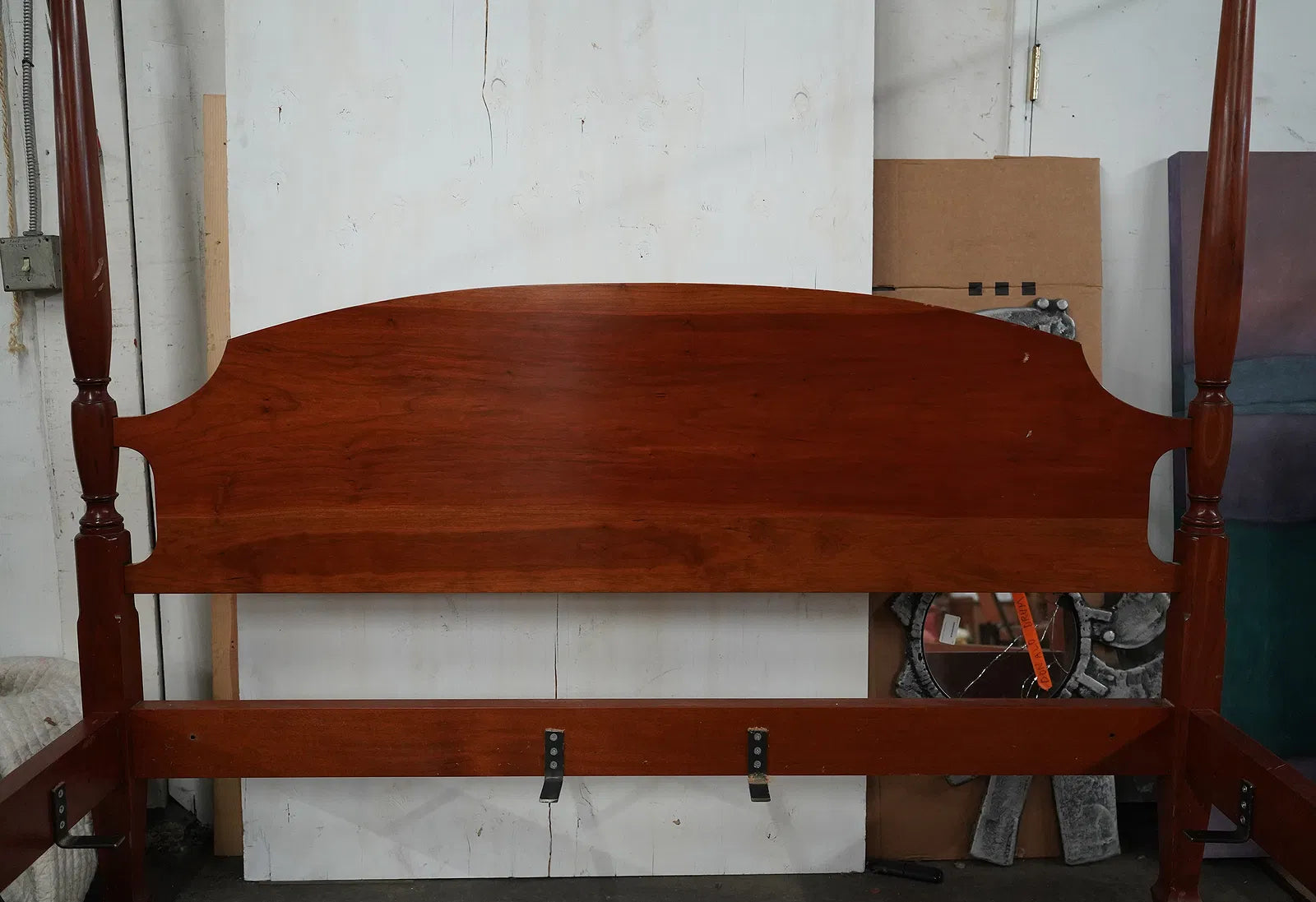 AF6-026: Vintage Cherry Fruit Wood Reid Classics Furniture Four Poster King Bed Late 20th Century