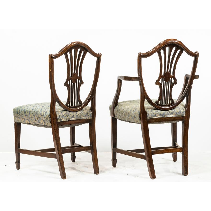 AF2-245: ANTIQUE SET OF 8 LATE 18TH CENTURY GEORGE II MAHOGANY DINING CHAIRS