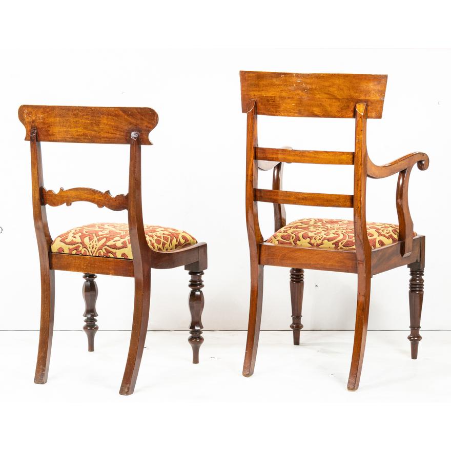 AF2-246: ANTIQUE SET OF 6 ENGLISH WILLIAM IV MAHOGANY DINING CHAIRS