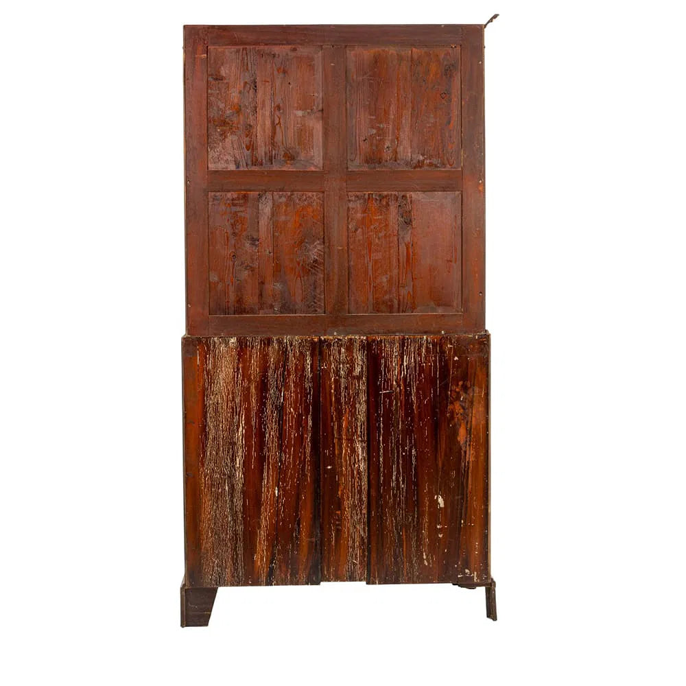 AF4-061: Antique Early 19th Century Georgian Burl Elm and Walnut Linen Press