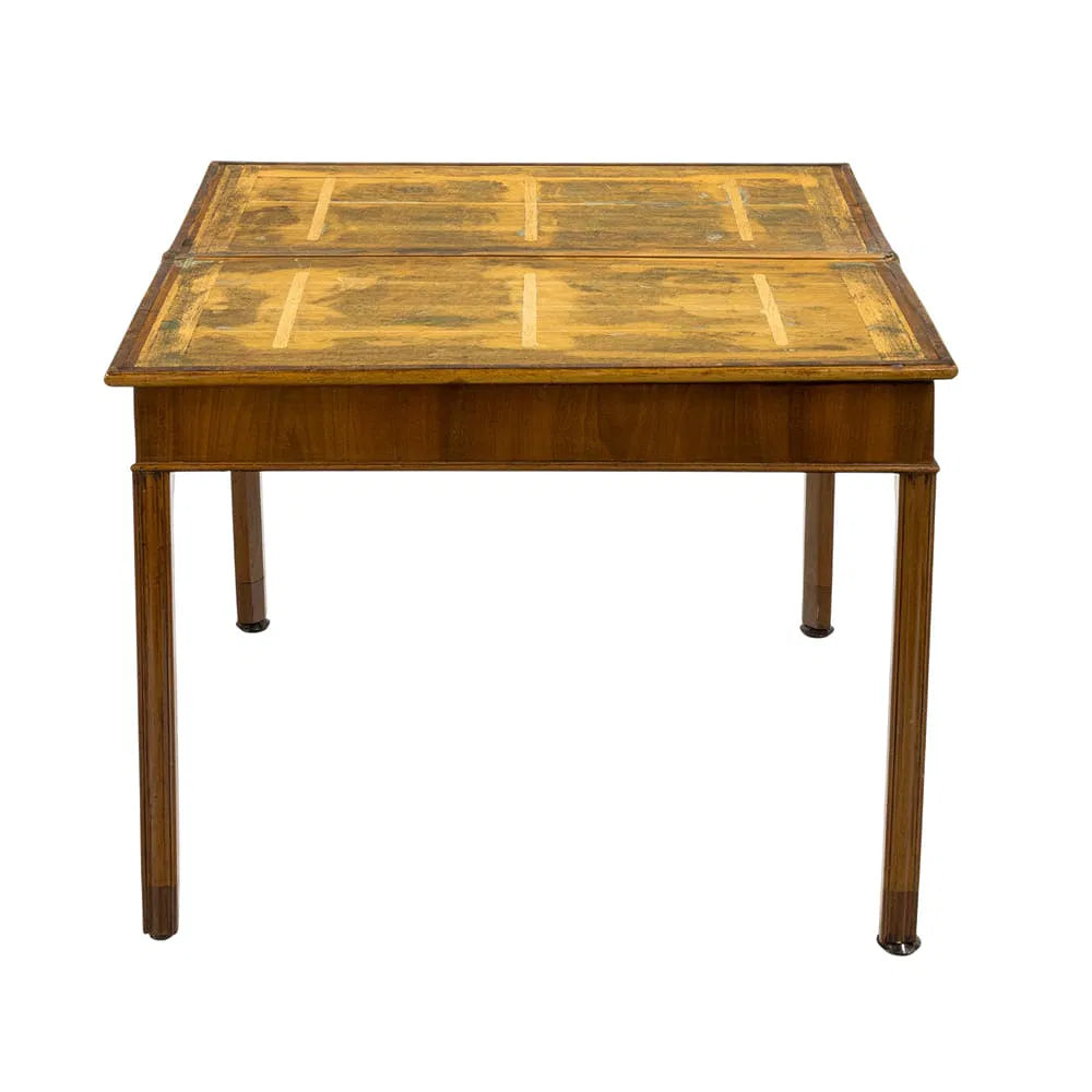 AF1-203: Antique Georgian Mahogany Flip Top Extension Game Table Late 18th Century
