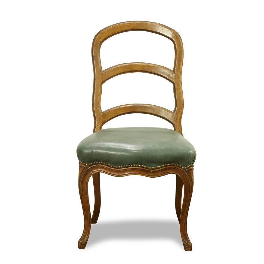 AF2-130: Antique Louis XV French Provincial Walnut Chairs Set of Five Late 19th Century