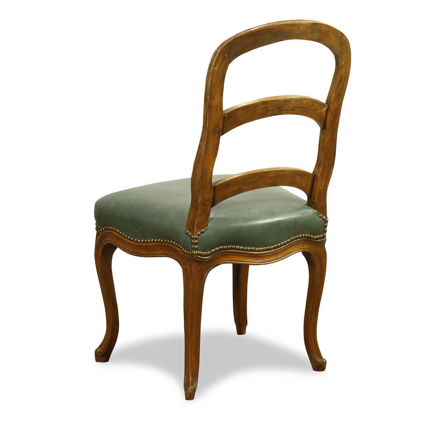 AF2-130: Antique Louis XV French Provincial Walnut Chairs Set of Five Late 19th Century