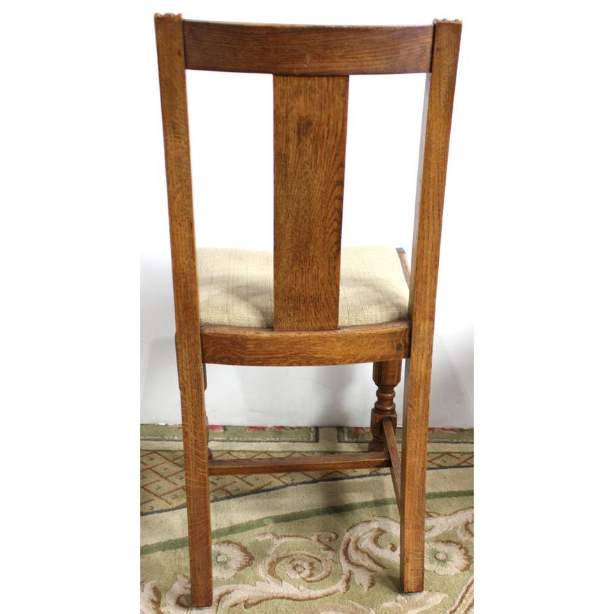 AF2-167: ANTIQUE SET OF 4 EARLY 20TH CENTURY ENGLISH OAK DINING CHAIRS