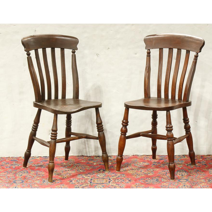 AF2-135: Antique Assembled Set of 4 American Splat Back Windsor Chairs Circa 1750