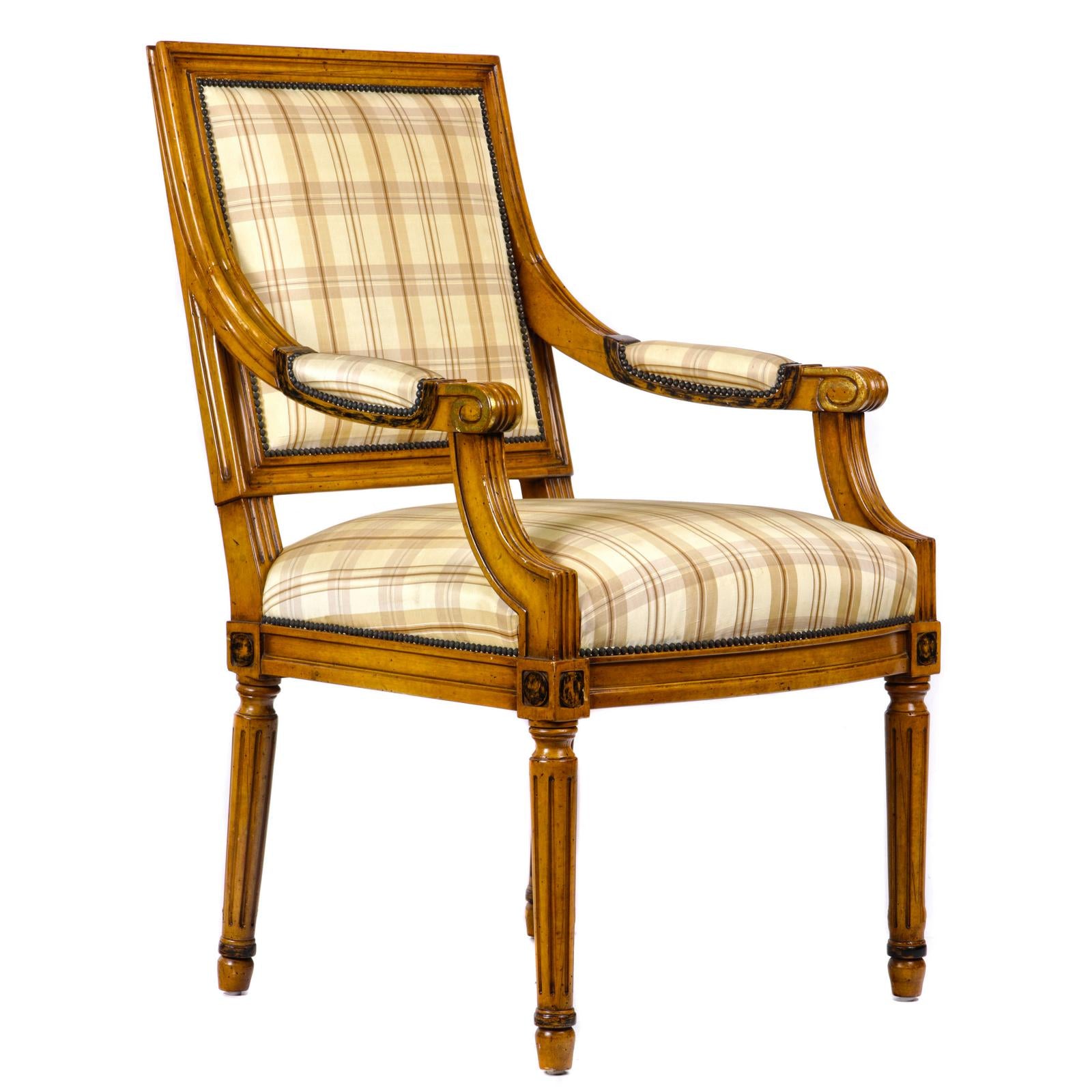 AF2-216: VINTAGE SET OF 4 CONTEMPORARY LOUIS XVI STYLE FAUTEUILS