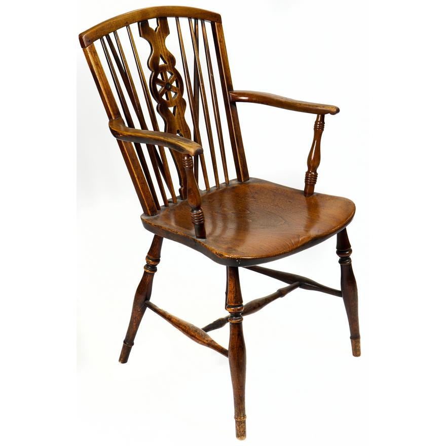 AF2-200: Antique Early 19th Century American Rod Back Windsor Arm Chair