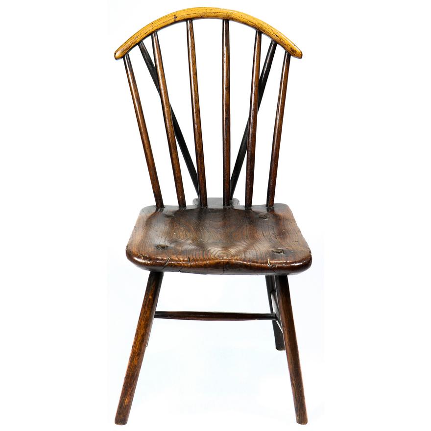 AF2-201: Antique 18th Century American Fan Back Windsor Side Chair