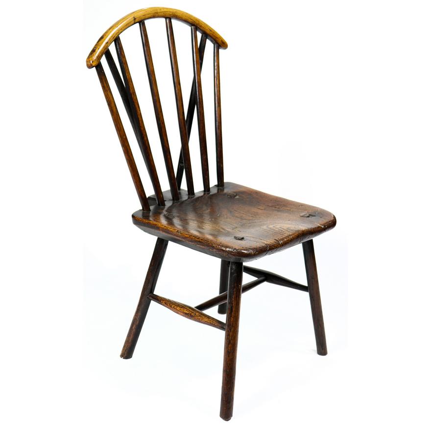 AF2-201: Antique 18th Century American Fan Back Windsor Side Chair